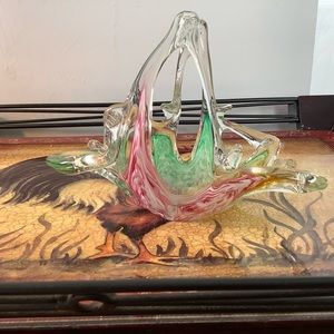 Hand blown glass dish